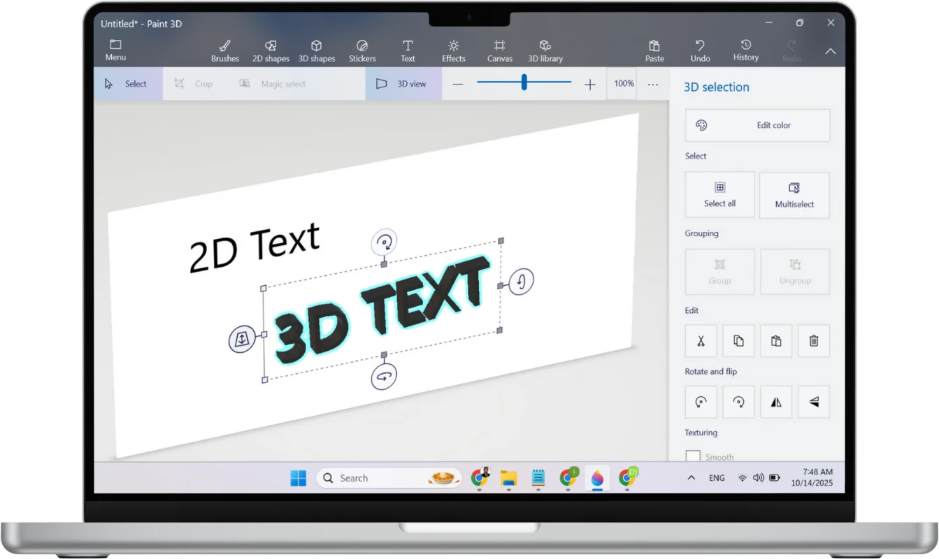 2D and 3D Text 2D and 3D Text